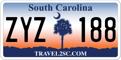 SC license plate ZYZ188