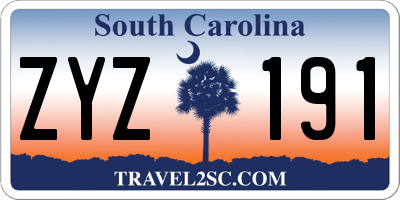 SC license plate ZYZ191