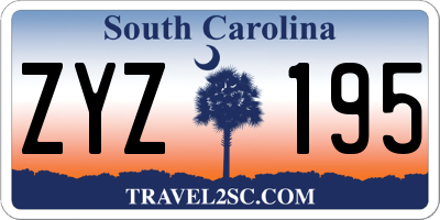 SC license plate ZYZ195