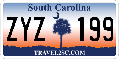 SC license plate ZYZ199