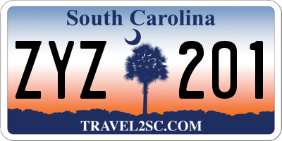 SC license plate ZYZ201