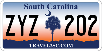 SC license plate ZYZ202