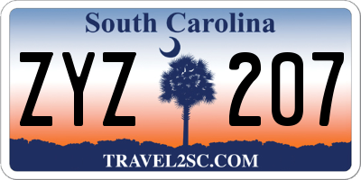 SC license plate ZYZ207