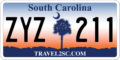 SC license plate ZYZ211