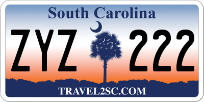 SC license plate ZYZ222