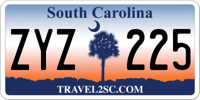 SC license plate ZYZ225