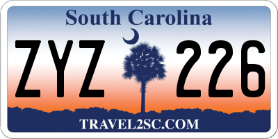SC license plate ZYZ226