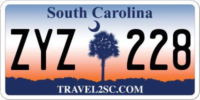 SC license plate ZYZ228