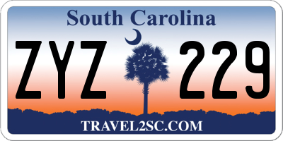 SC license plate ZYZ229