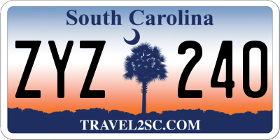 SC license plate ZYZ240