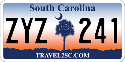 SC license plate ZYZ241