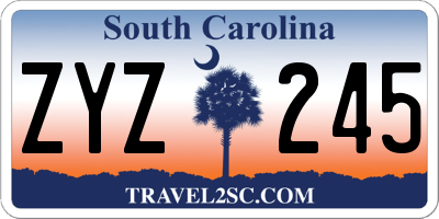 SC license plate ZYZ245