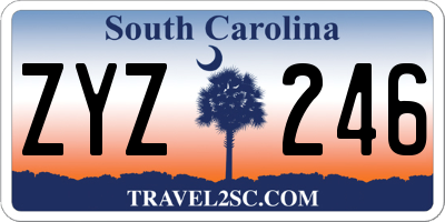 SC license plate ZYZ246