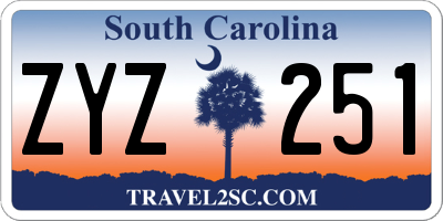 SC license plate ZYZ251