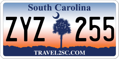 SC license plate ZYZ255