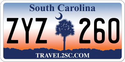 SC license plate ZYZ260