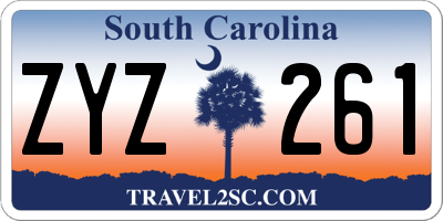 SC license plate ZYZ261