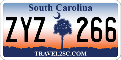 SC license plate ZYZ266