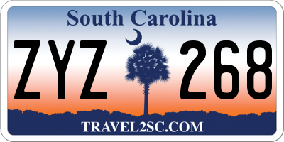 SC license plate ZYZ268