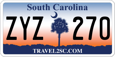 SC license plate ZYZ270