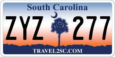 SC license plate ZYZ277