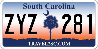 SC license plate ZYZ281