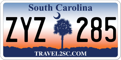 SC license plate ZYZ285