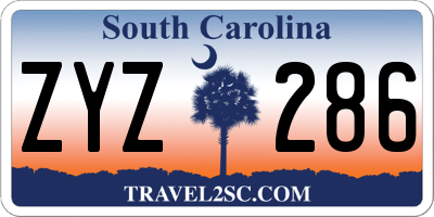 SC license plate ZYZ286