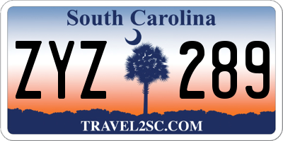 SC license plate ZYZ289