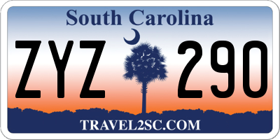 SC license plate ZYZ290