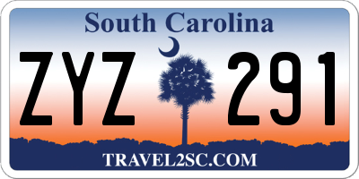 SC license plate ZYZ291