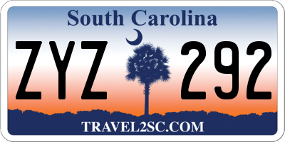 SC license plate ZYZ292