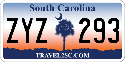 SC license plate ZYZ293