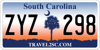 SC license plate ZYZ298