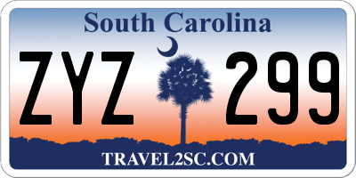 SC license plate ZYZ299