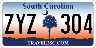 SC license plate ZYZ304