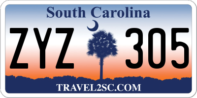 SC license plate ZYZ305