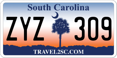 SC license plate ZYZ309