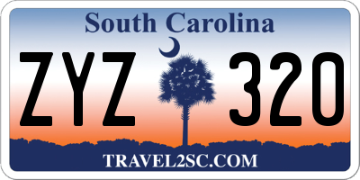 SC license plate ZYZ320