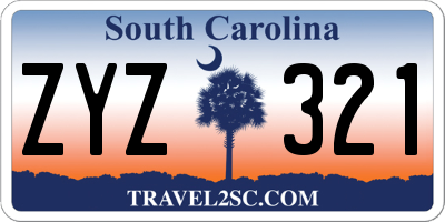 SC license plate ZYZ321
