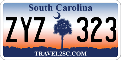 SC license plate ZYZ323