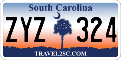 SC license plate ZYZ324