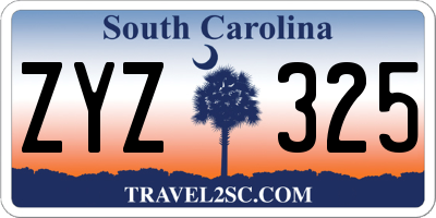 SC license plate ZYZ325