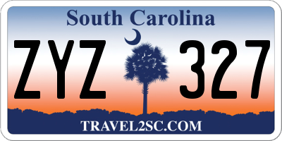 SC license plate ZYZ327
