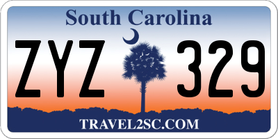 SC license plate ZYZ329