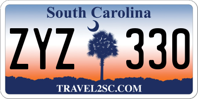 SC license plate ZYZ330