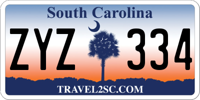 SC license plate ZYZ334