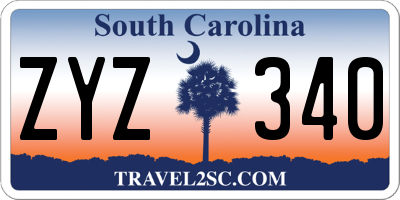 SC license plate ZYZ340