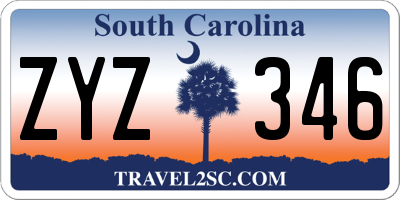 SC license plate ZYZ346