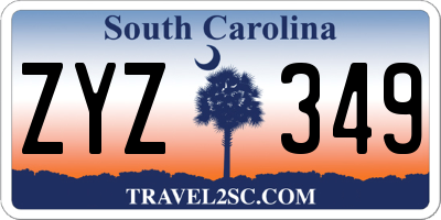 SC license plate ZYZ349